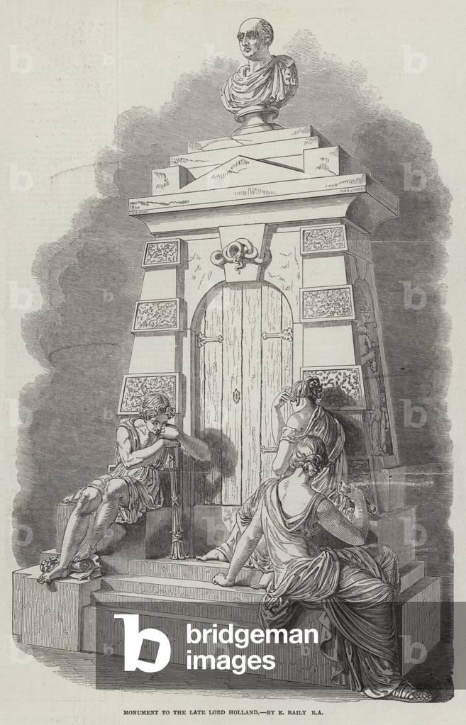Monument to the late Lord Holland, by E Baily, RA (engraving)