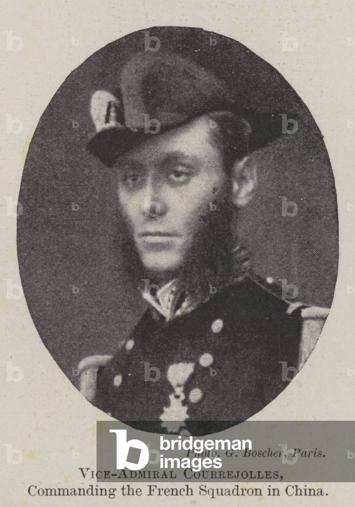Vice-Admiral Courrejolles, commanding the French Squadron in China (b/w photo)
