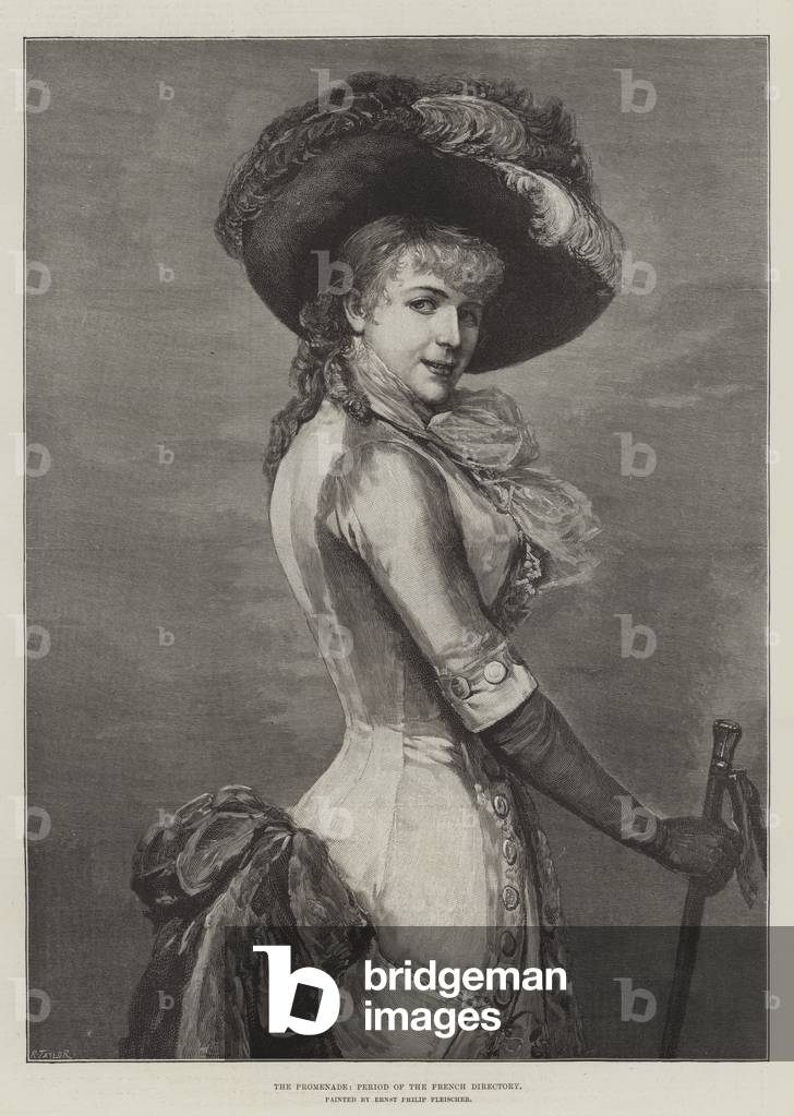 The Promenade, Period of the French Directory (engraving)