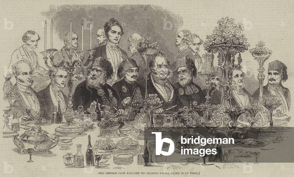 The Reform Club Banquet to Ibrahim Pacha (engraving)
