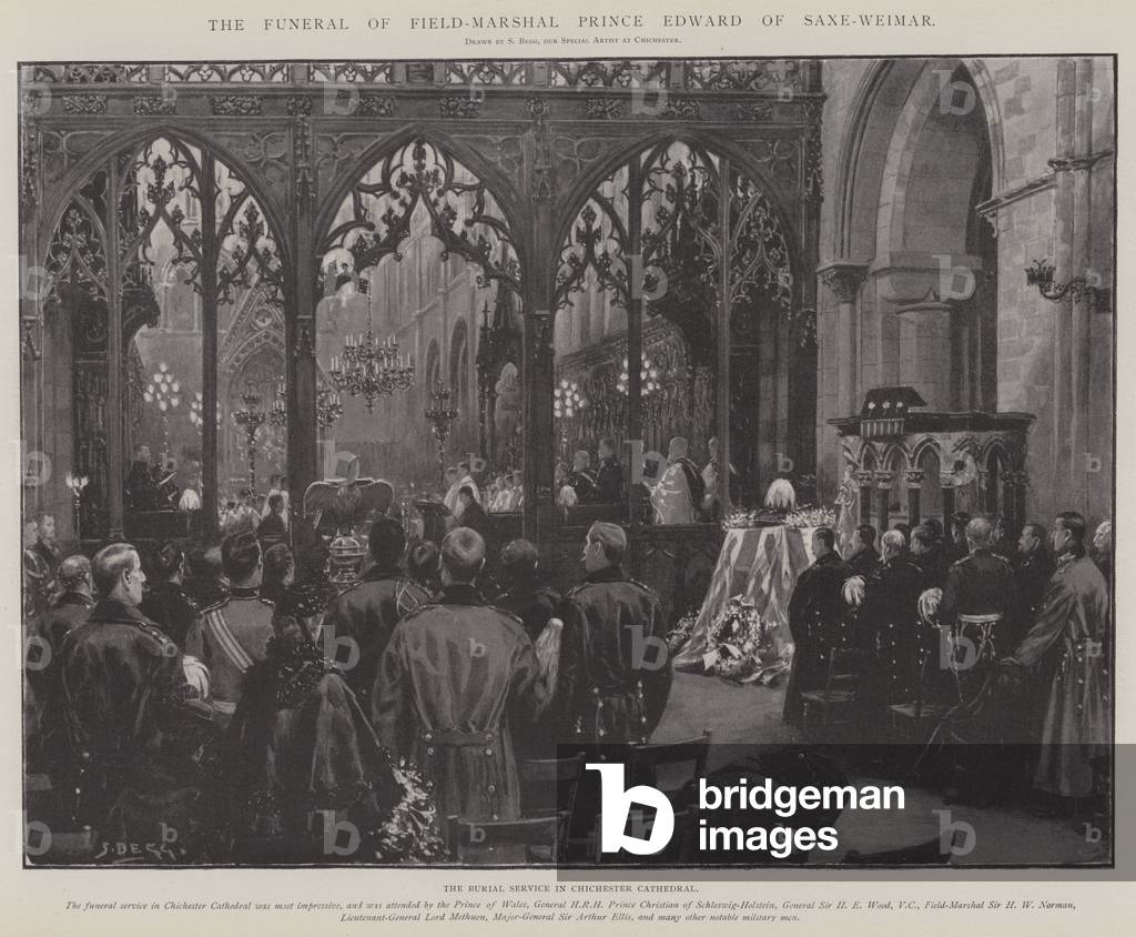 The Funeral of Field-Marshal Prince Edward of Saxe-Weimar (litho)