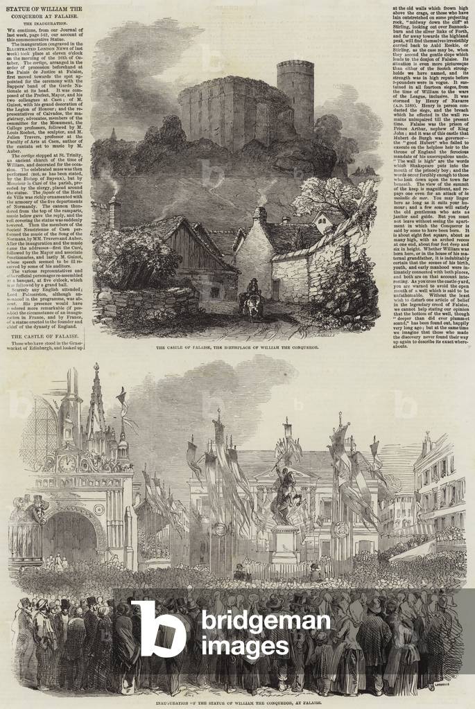 Statue of William the Conqueror at Falaise (engraving)