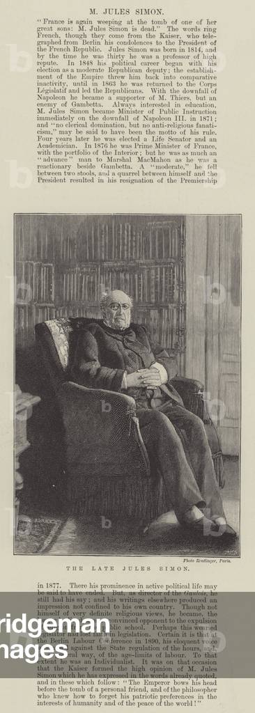 The late Jules Simon (engraving)