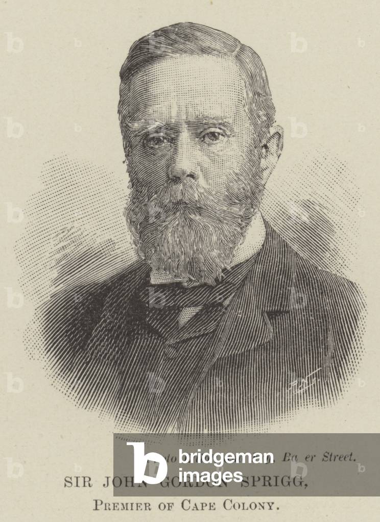 Sir John Gordon Sprigg, Premier of Cape Colony (engraving)