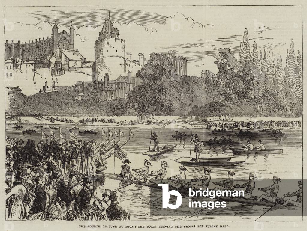 The Forth of June at Eton, the Boats leaving the Brocas for Surley Hall (engraving)