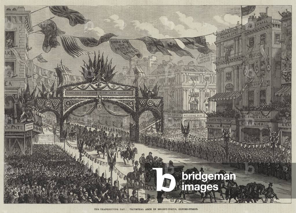 The Thanksgiving Day, Triumphal Arch in Regent-Circus, Oxford-Street (engraving)