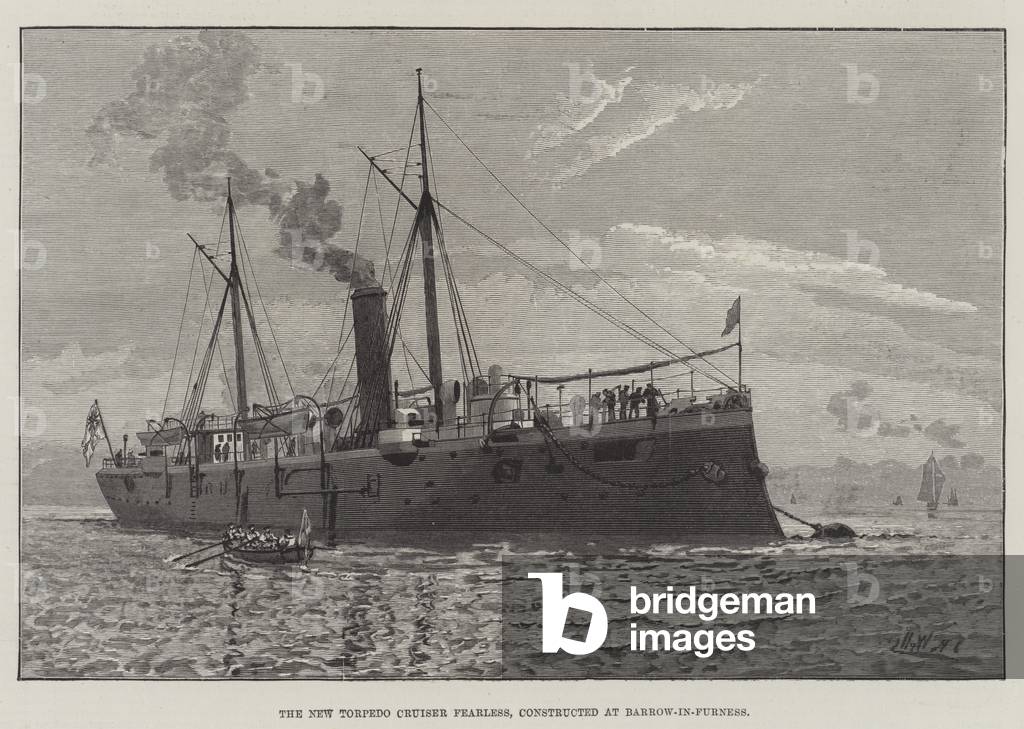 The New Torpedo Cruiser Fearless, constructed at Barrow-in-Furness (engraving)