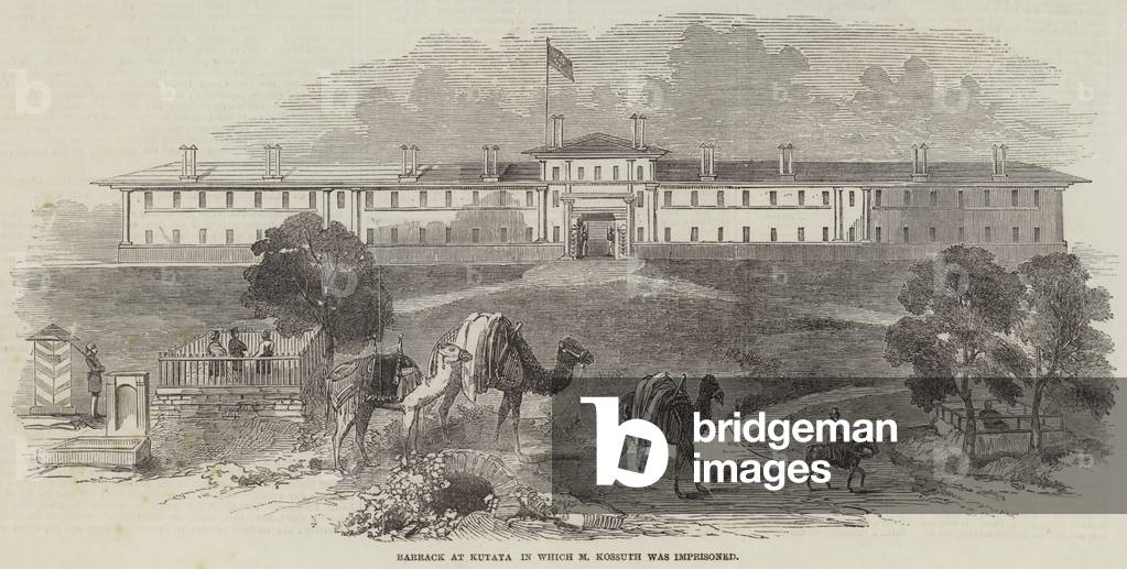 Barrack at Kutaya in which M Kossuth was imprisoned (engraving)