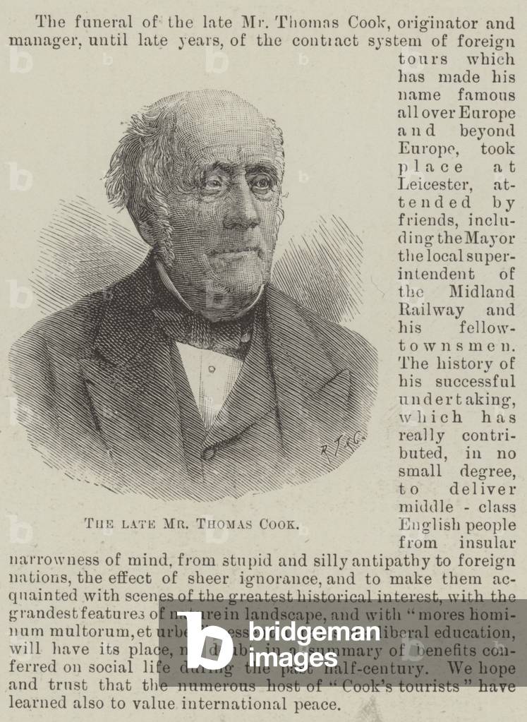 The late Mr Thomas Cook (engraving)