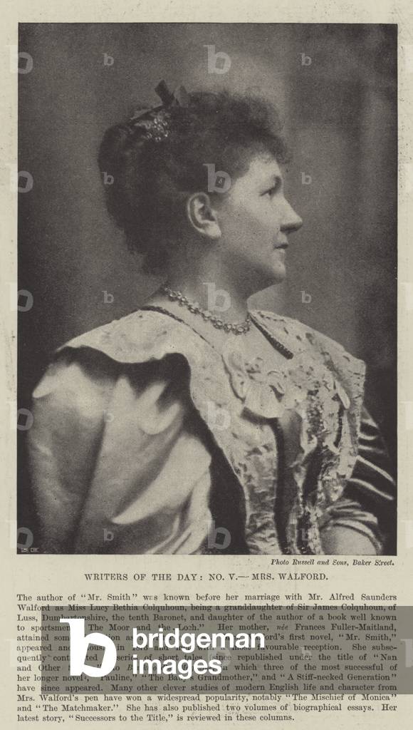 Writers of the Day, Mrs Walford (b/w photo)