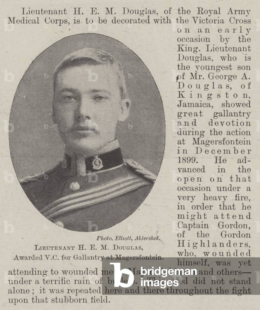 Lieutenant H E M Douglas, awarded VC for Gallantry at Magersfontein (b/w photo)