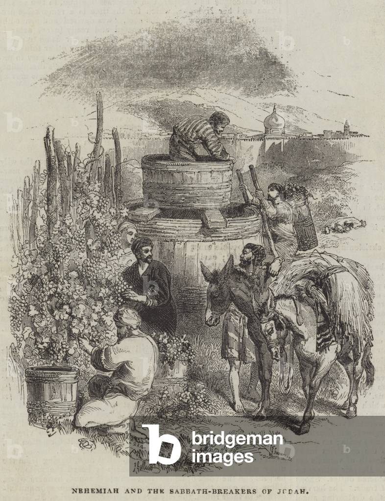 Nehemiah and the Sabbath-Breakers of Judah (engraving)