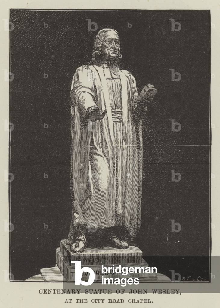 Centenary Statue of John Wesley, at the City Road Chapel (engraving)