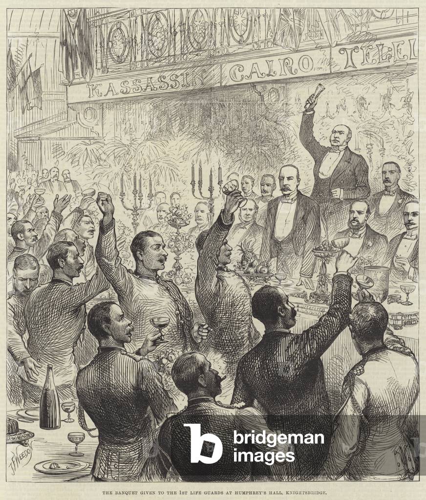 The Banquet given to the 1st Life Guards at Humphrey's Hall, Knightsbridge (engraving)