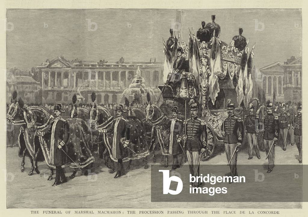 The Funeral of Marshal MacMahon, the Procession passing through the Place de la Concorde (engraving)