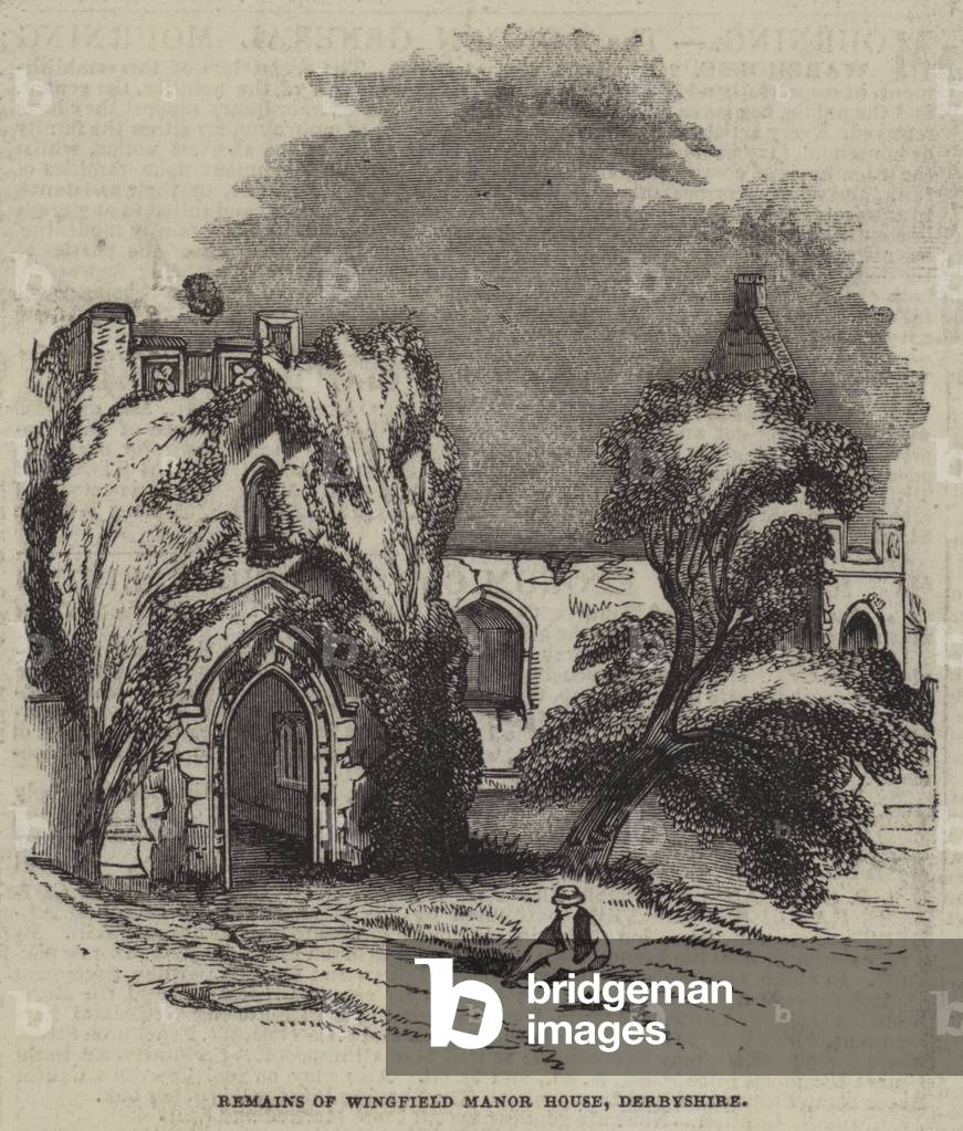Remains of Wingfield Manor House, Derbyshire (engraving)