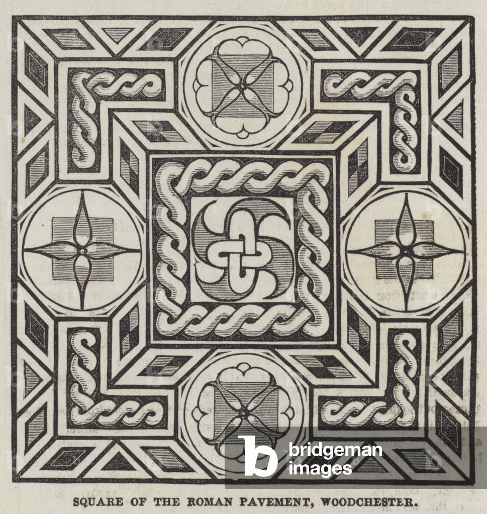 Square of the Roman Pavement, Woodchester (engraving)