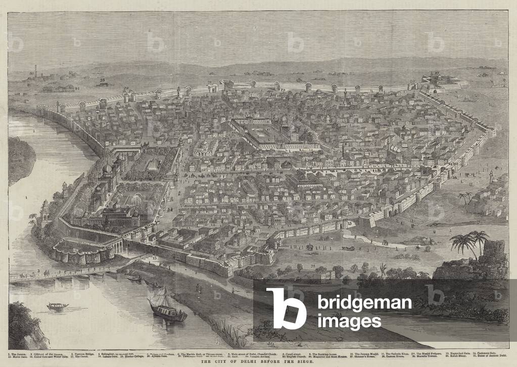 The City of Delhi before the Siege (engraving)