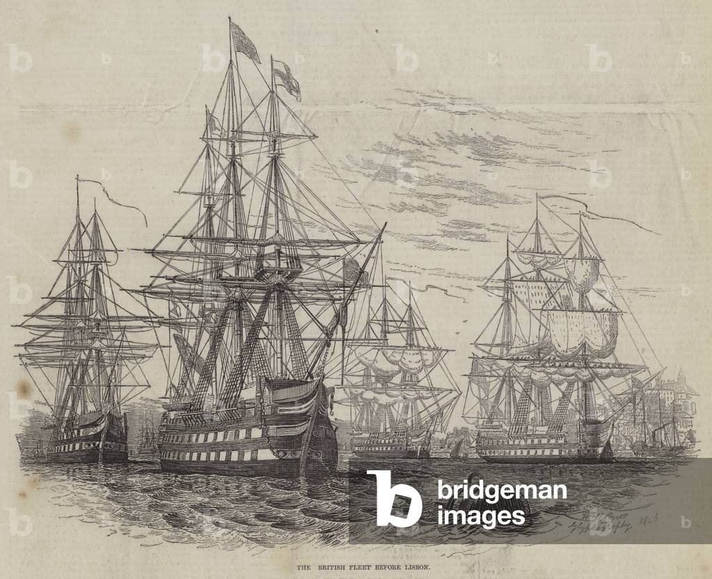 The British Fleet before Lisbon (engraving)