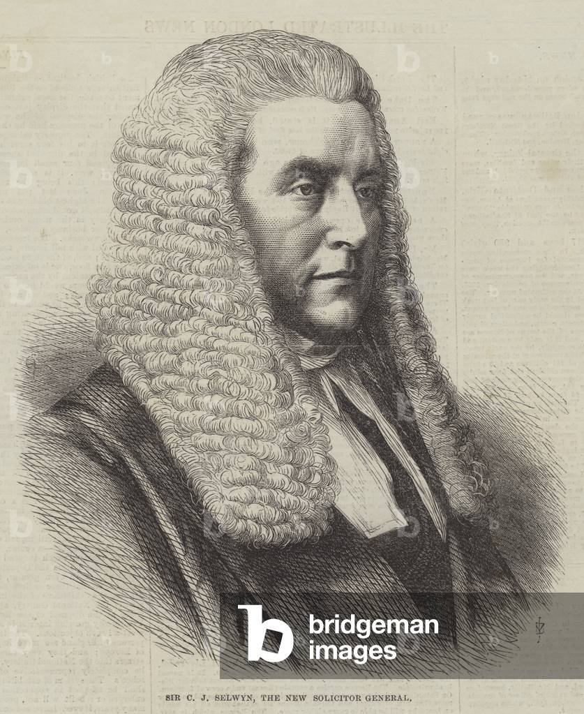 Sir C J Selwyn, the New Solicitor General (engraving)