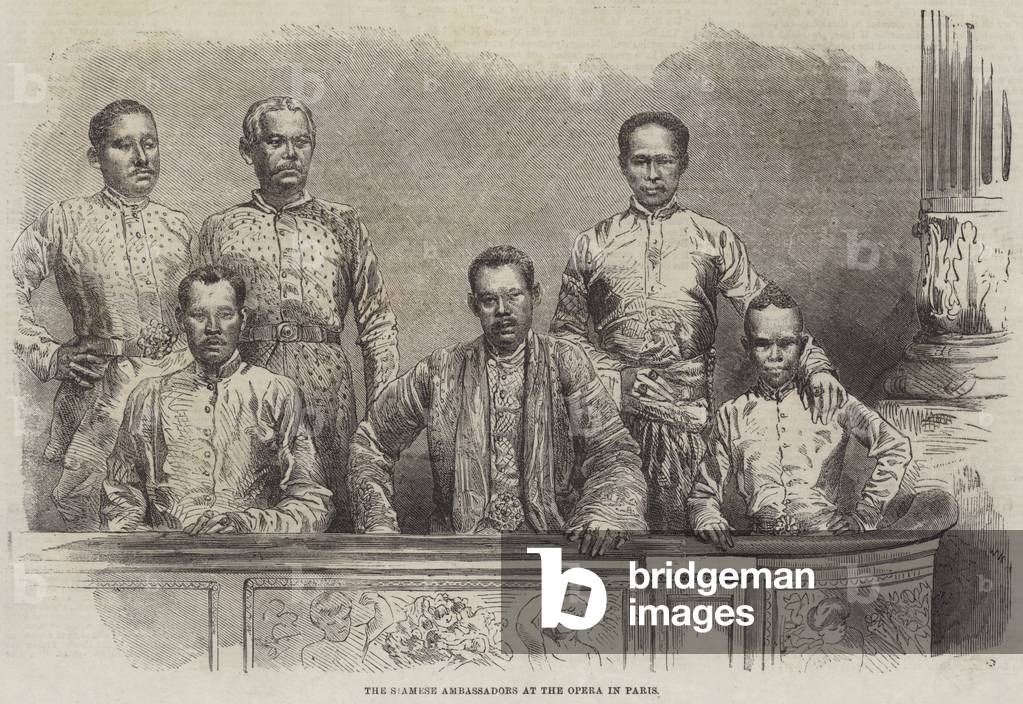 The Siamese Ambassadors at the Opera in Paris (engraving)