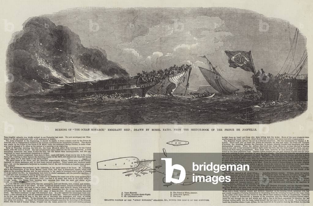 The Burning of the Ocean Monarch (engraving)