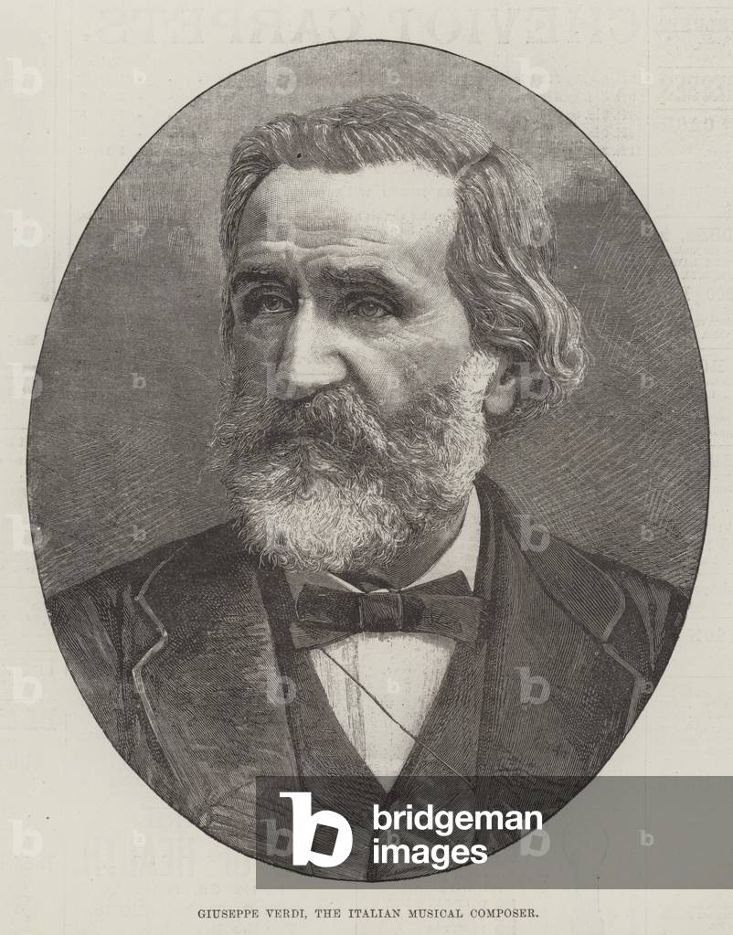 Giuseppe Verdi, the Italian Musical Composer (engraving)