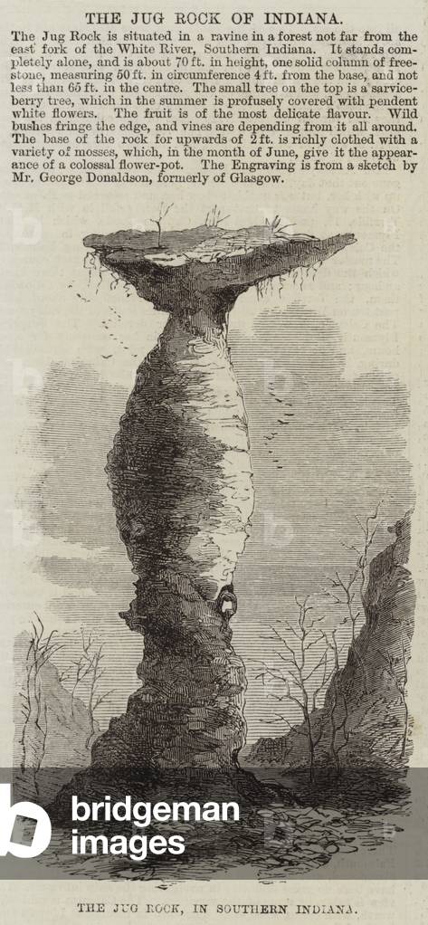 The Jug Rock, in Southern Indiana (engraving)