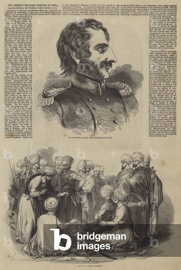 Our Present Military Position in India, Major-General Sir Charles James Napier, GCB (engraving)