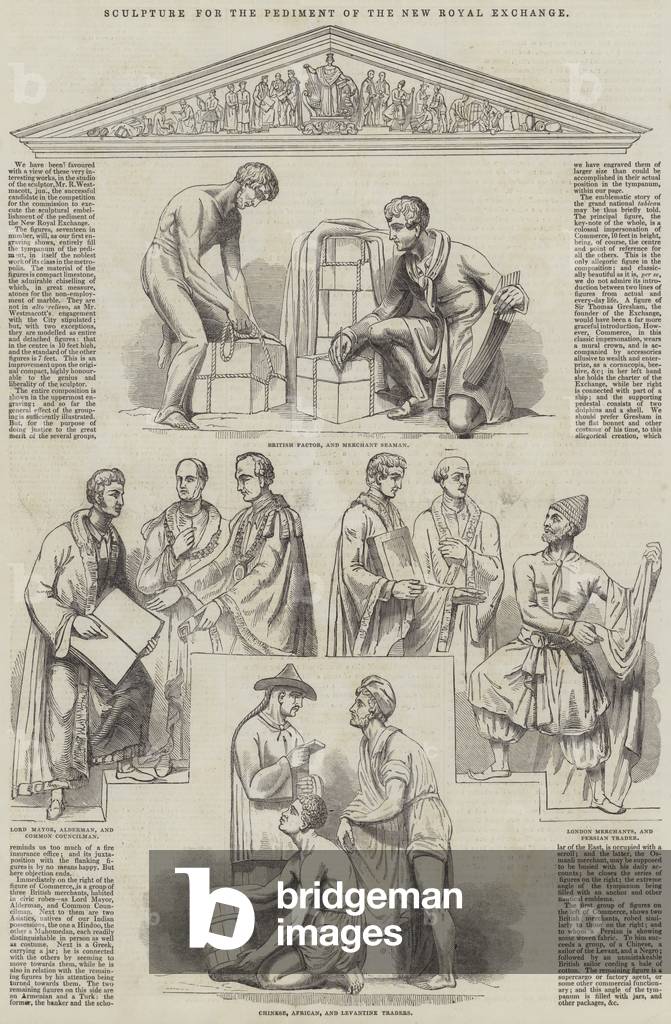 Sculpture for the Pediment of the New Royal Exchange (engraving)