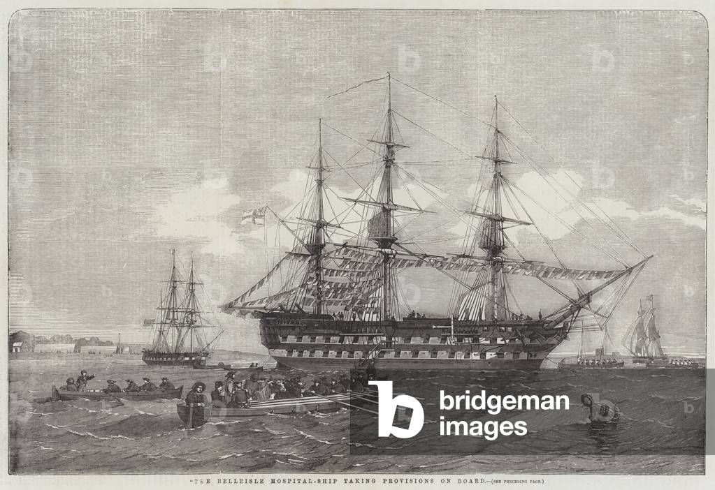 The Belleisle Hospital-Ship taking Provisions on Board (engraving)