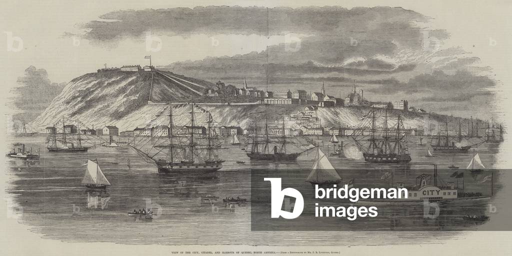 View of the City, Citadel, and Harbour of Quebec, North America (engraving)