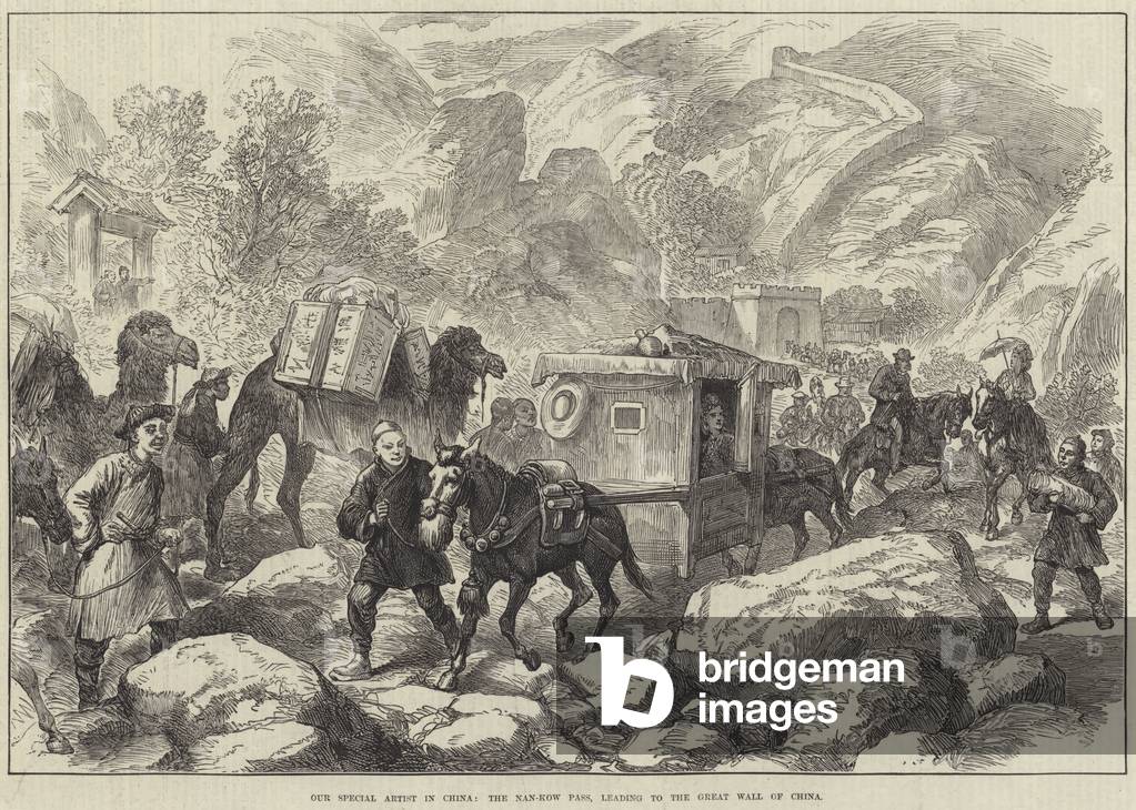 Our Special Artist in China, the Nan-Kow Pass, leading to the Great Wall of China (engraving)