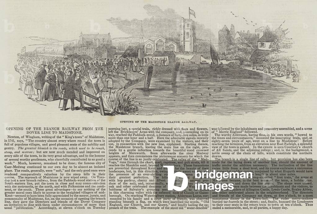 Opening of the Branch Railway from the Dover Line to Maidstone (engraving)
