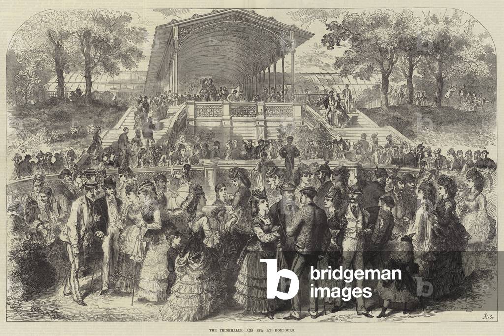 The Trinkhalle and Spa at Hombourg (engraving)