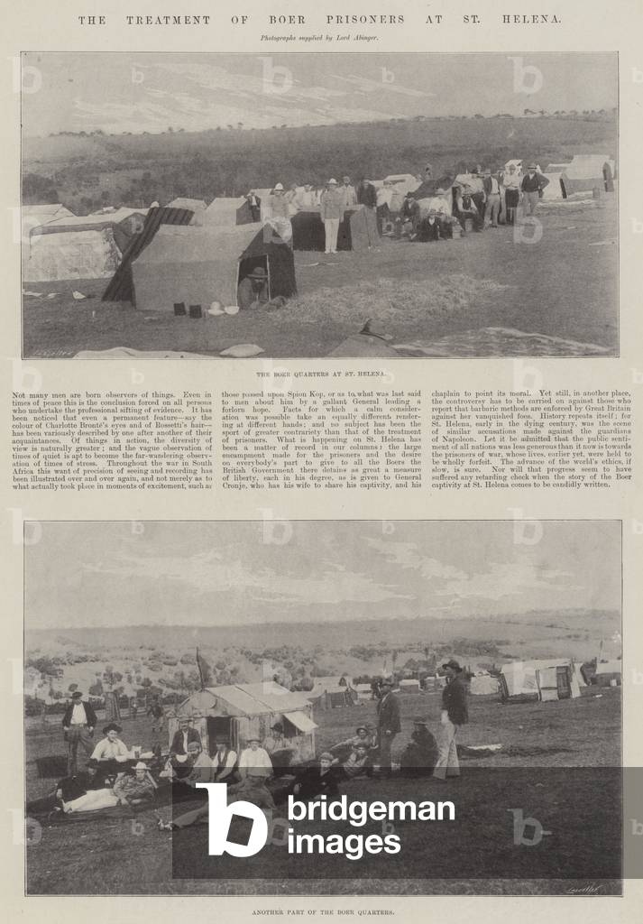 The Treatment of Boer Prisoners at St Helena (b/w photo)
