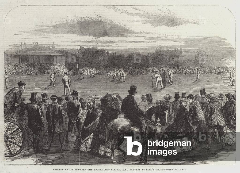 Cricket Match between the United and All-England Elevens at Lord's Ground (engraving)