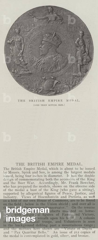 The British Empire Medal (b/w photo)