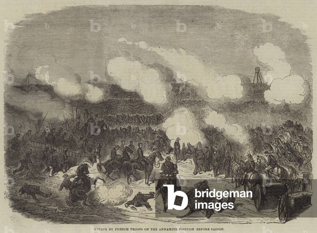 Attack by French Troops on the Annamite Position before Saigon (engraving)