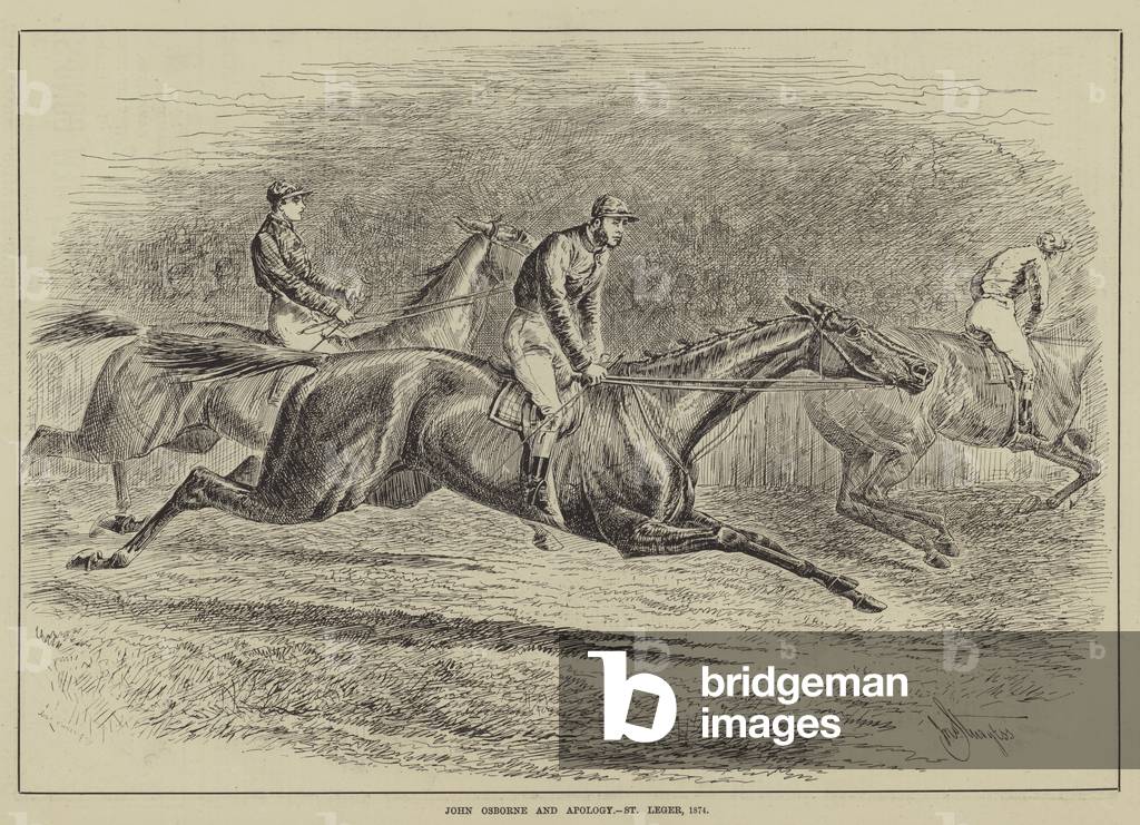 John Osborne and Apology, St Leger, 1874 (engraving)