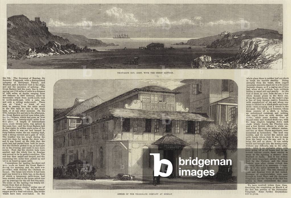 The British Indian Submarine Telegraph (engraving)