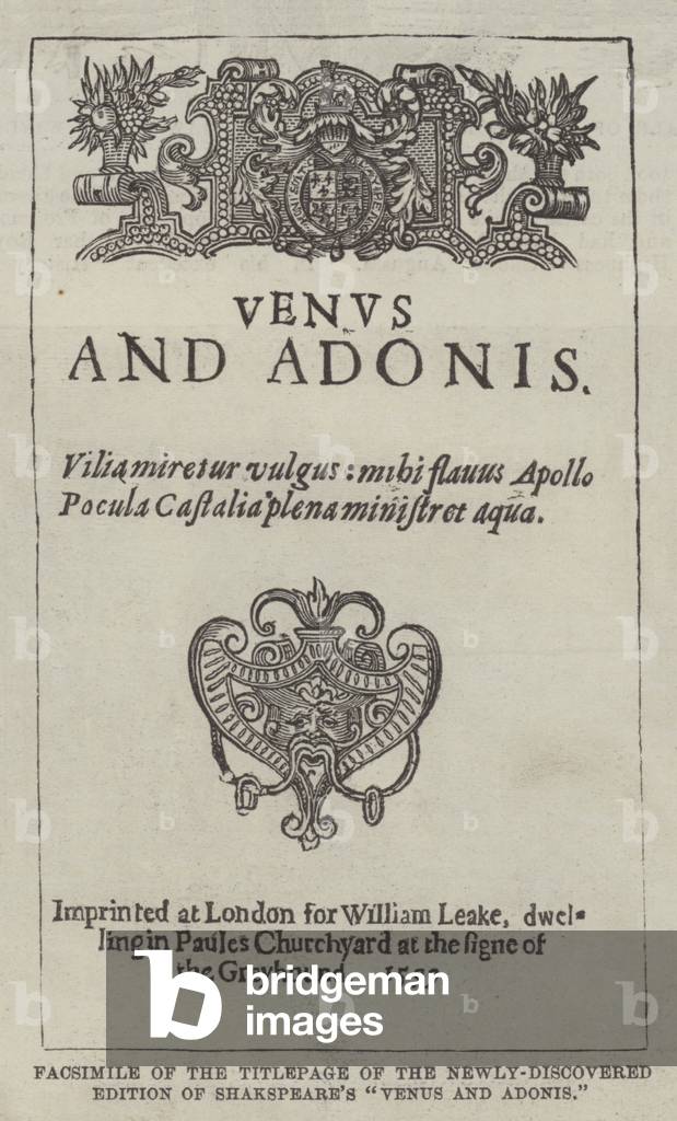 The Newly-Discovered Edition of Shakspeare's Minor Poems (engraving)