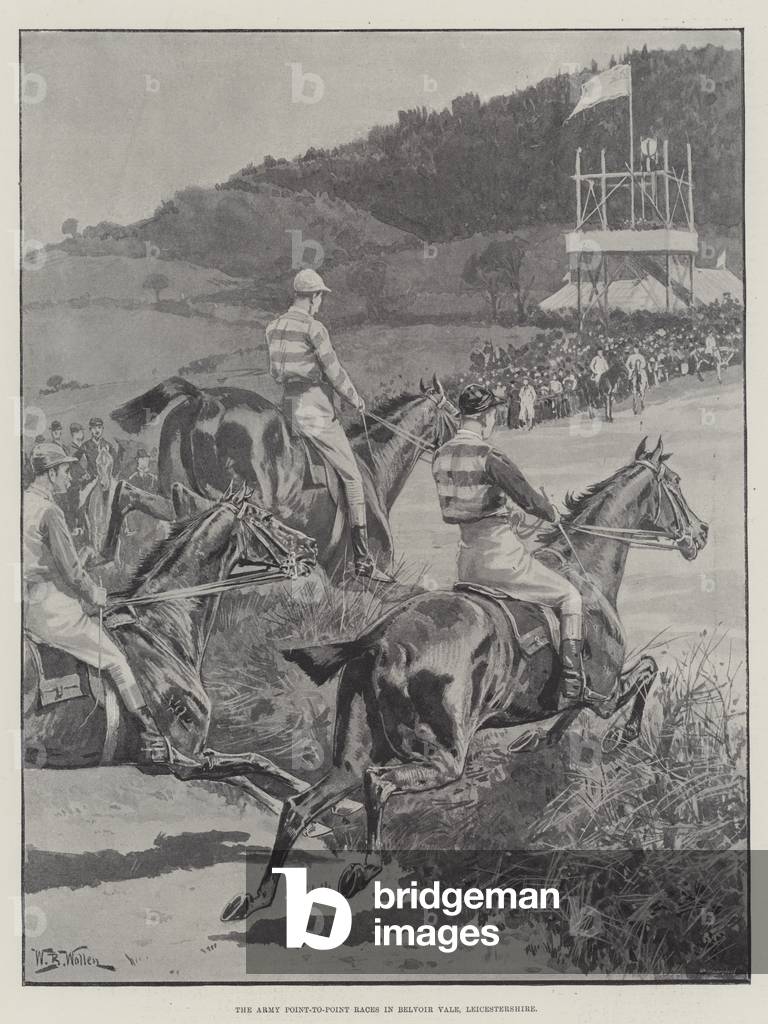 The Army Point-to-Point Races in Belvoir Vale, Leicestershire (litho)