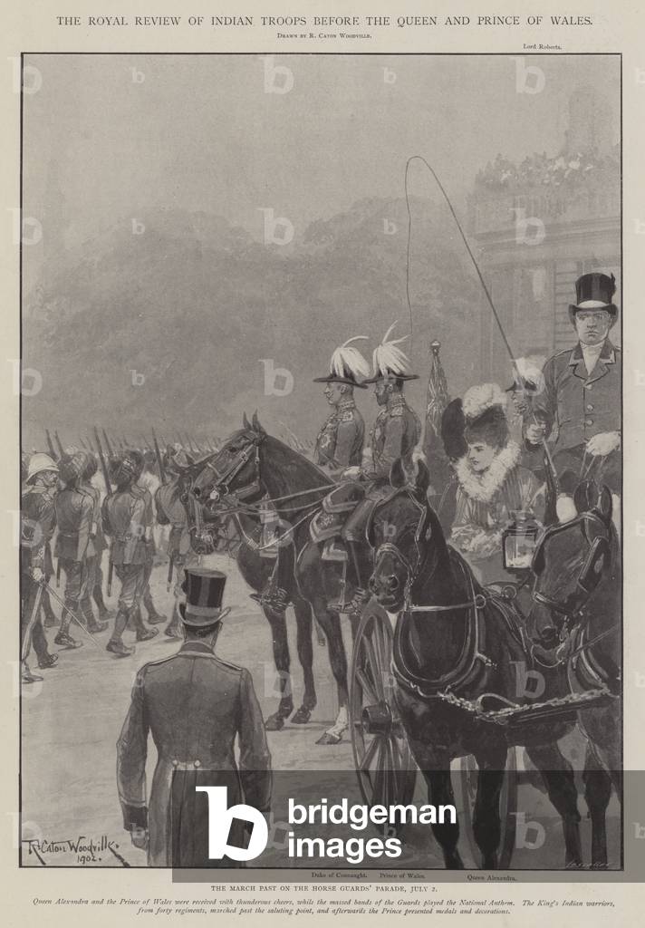 The Royal Review of Indian Troops before the Queen and Prince of Wales (engraving)