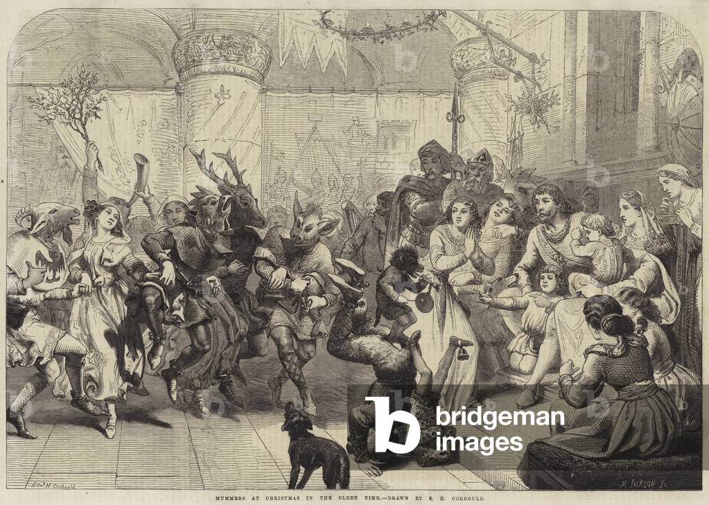 Mummers at Christmas in the Olden Time (engraving)