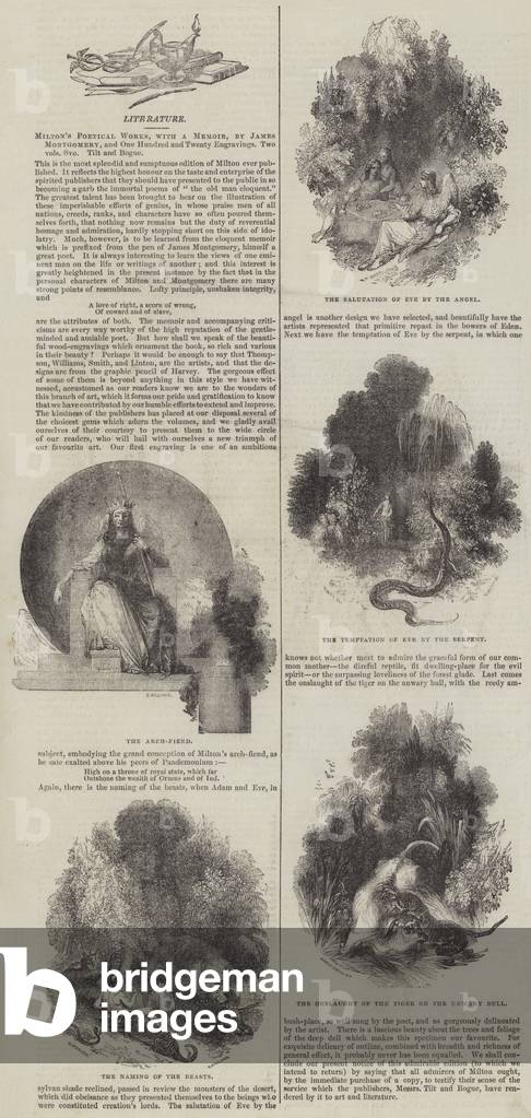 Milton's Poetical Works, with a Memoir, by James Montgomery (engraving)