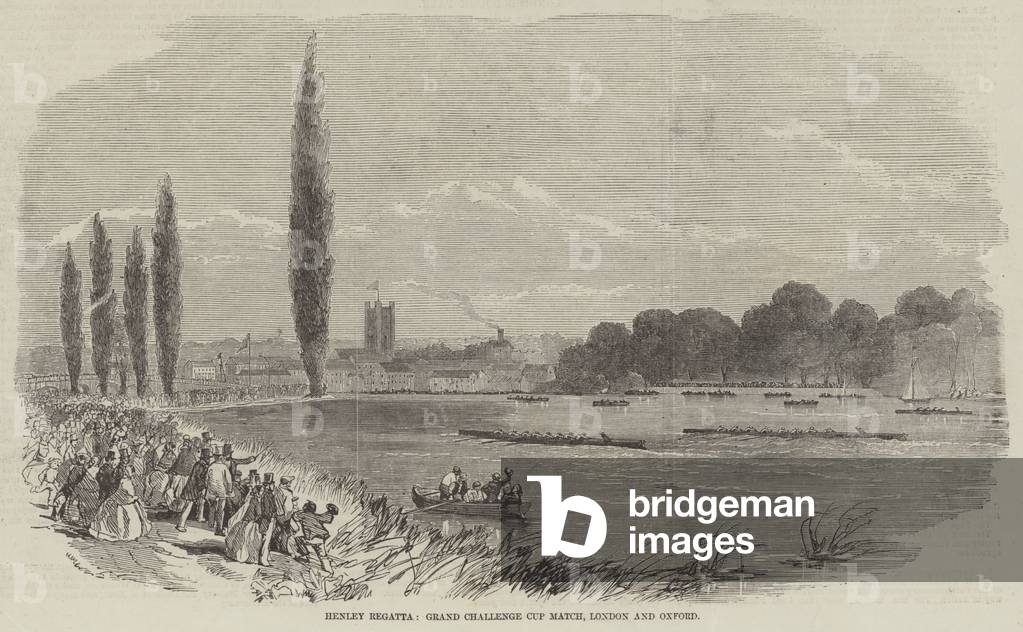 Henley Regatta, Grand Challenge Cup Match, London and Oxford (engraving)