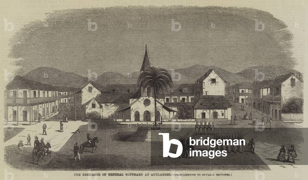 The Residence of General Geffrard at Auxlarges (engraving)