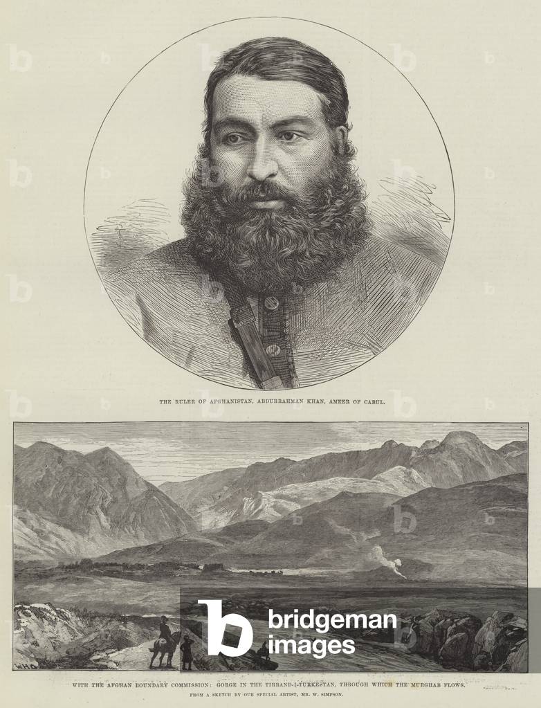 With the Afghan Boundary Commission (engraving)