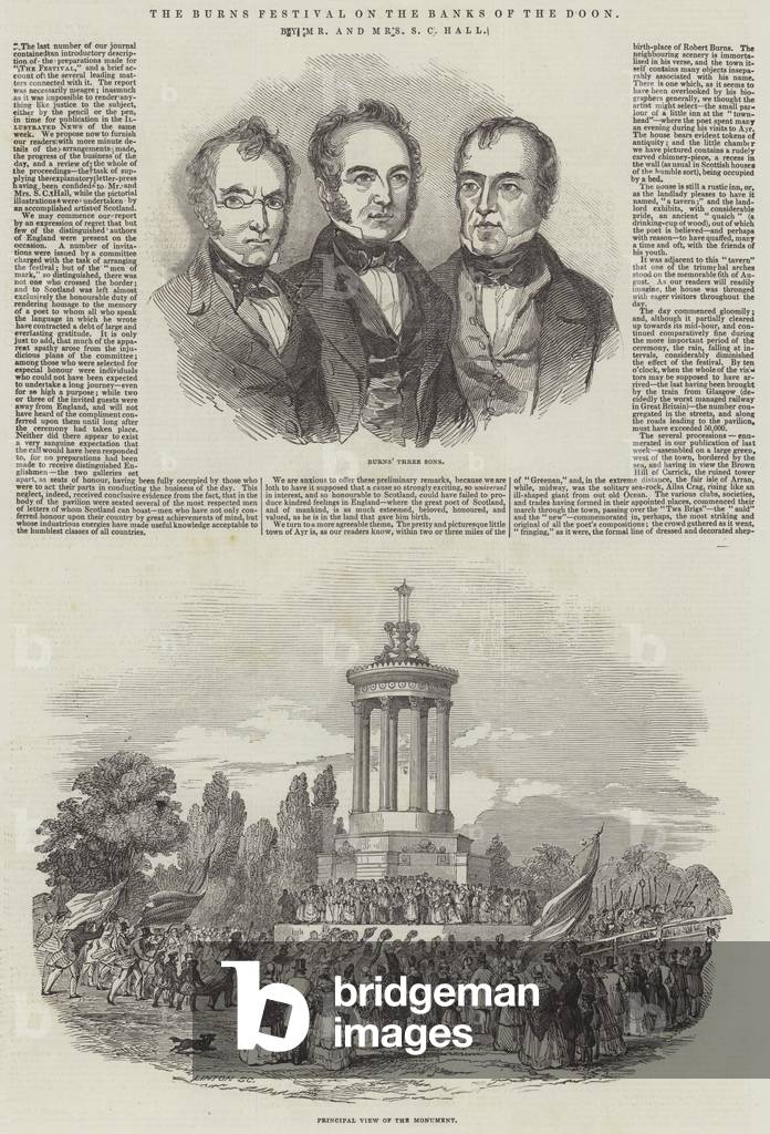 The Burns Festival on the Banks of the Doon, by Mr and Mrs S C Hall (engraving)